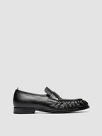 SOUND 008_W - Schwarze Penny-Loafer aus Leder