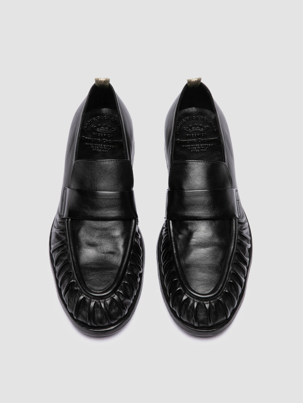SOUND 008_W - Schwarze Penny-Loafer aus Leder