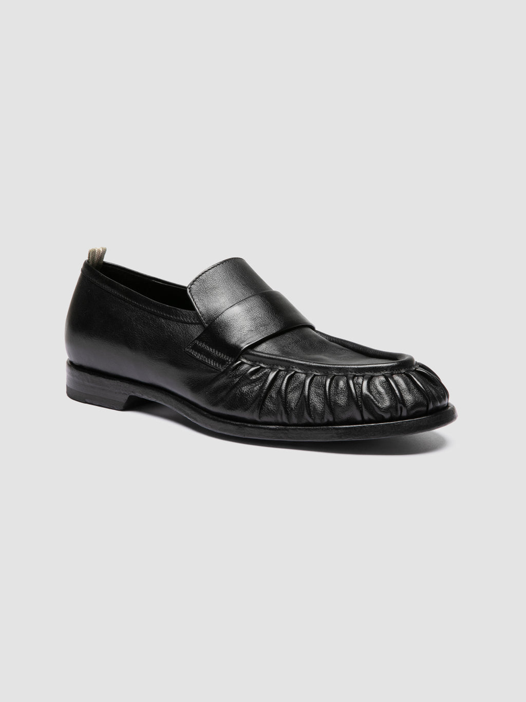 SOUND 008_W - Schwarze Penny-Loafer aus Leder