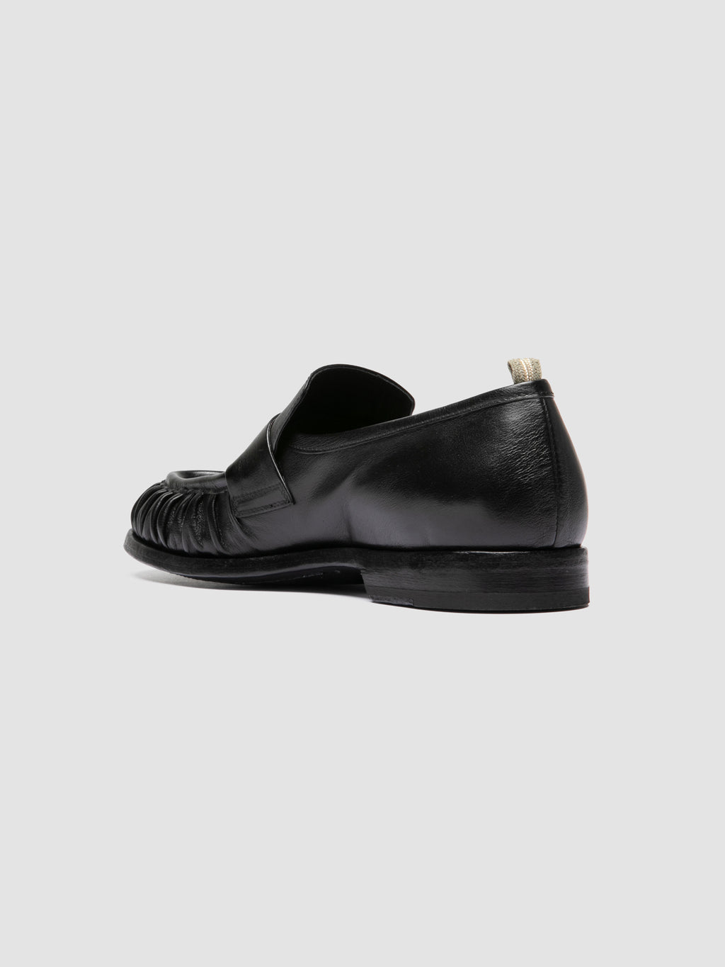 SOUND 008_W - Schwarze Penny-Loafer aus Leder