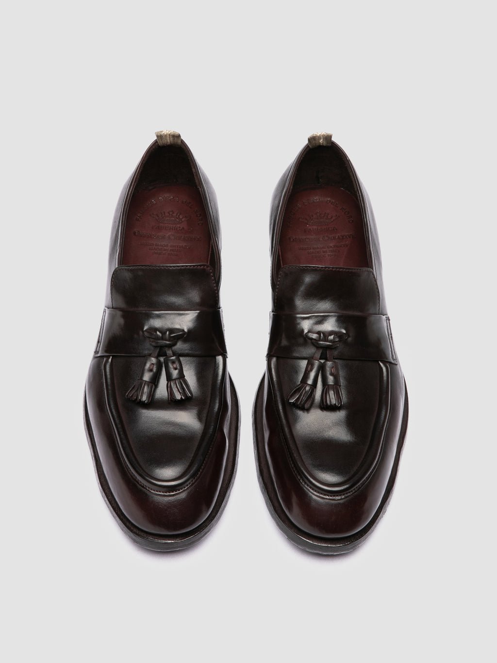 SOUND 011_W - Braune Leder-Loafer mit Quaste - image OCUSOUN011STRA3D671390 - 2