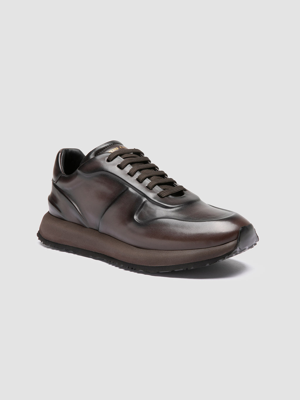 PERSPECTIVE 001 - Brown Leather Sneakers Officine Creative - 3