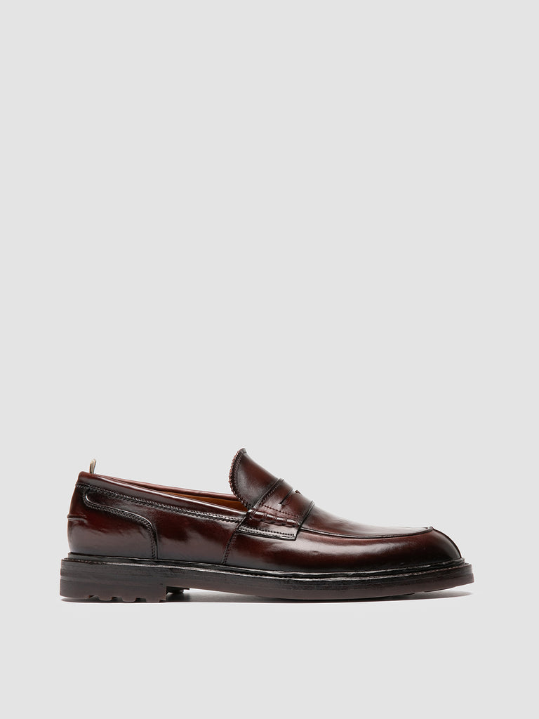 SAX FLEXI 001 - Burgundy Leather Penny Loafers