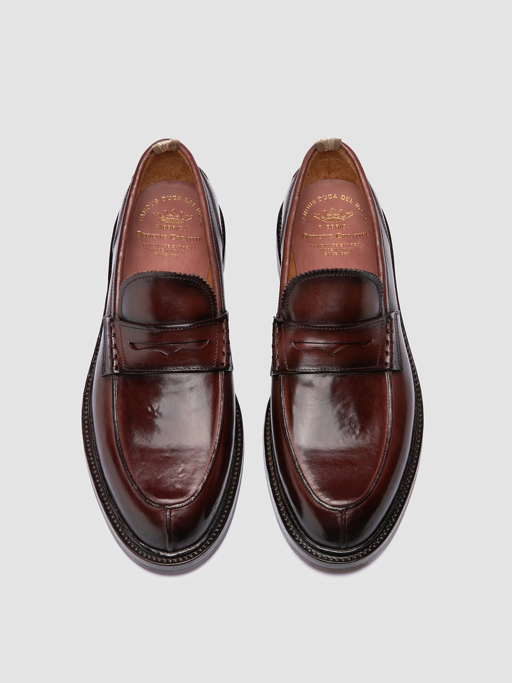 SAX FLEXI 001 - Burgundy Leather Penny Loafers Officine Creative - 2