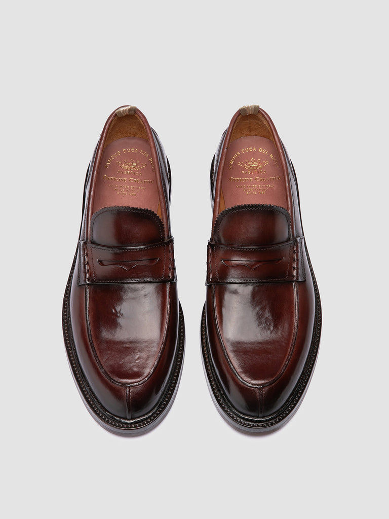 SAX FLEXI 001 - Burgundy Leather Penny Loafers Officine Creative - 2