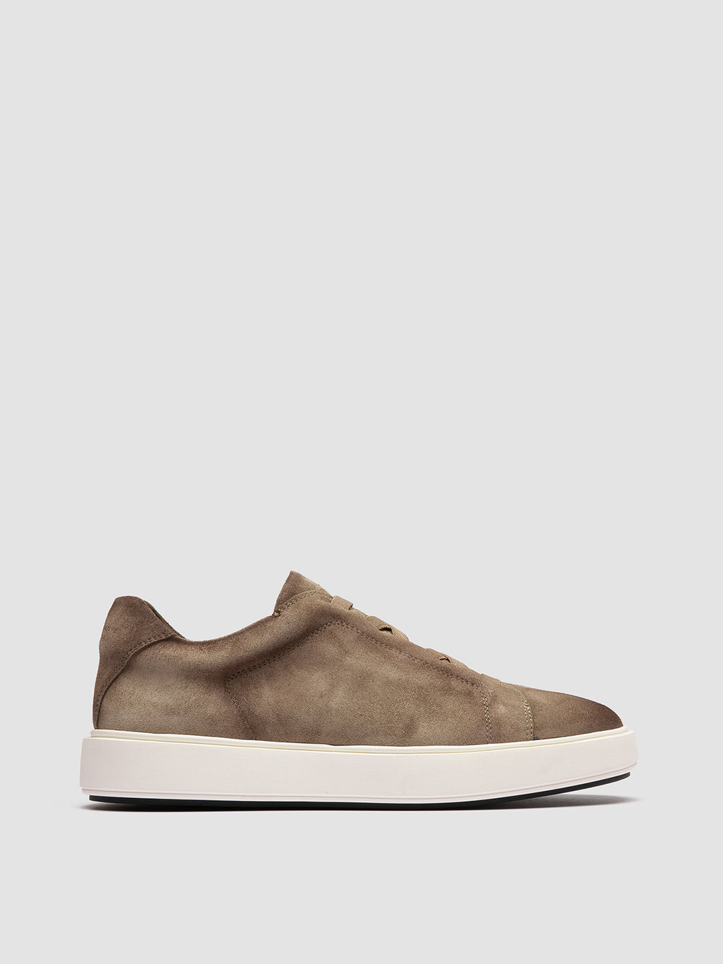 SLOUCH 001 - Taupefarbene Sneaker aus Wildleder