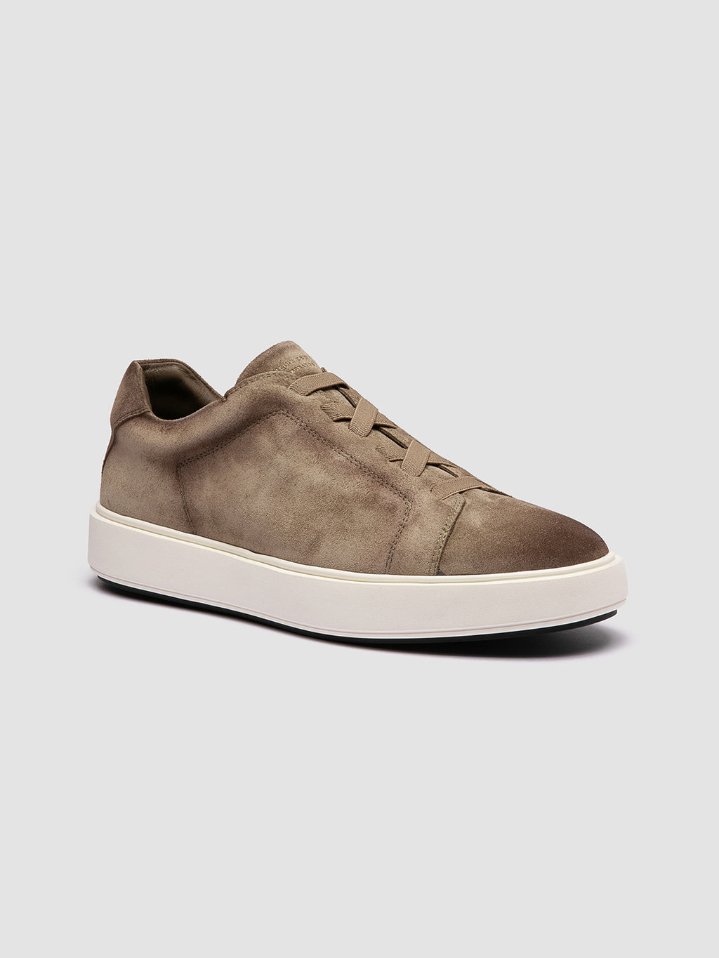SLOUCH 001 - Taupefarbene Sneaker aus Wildleder