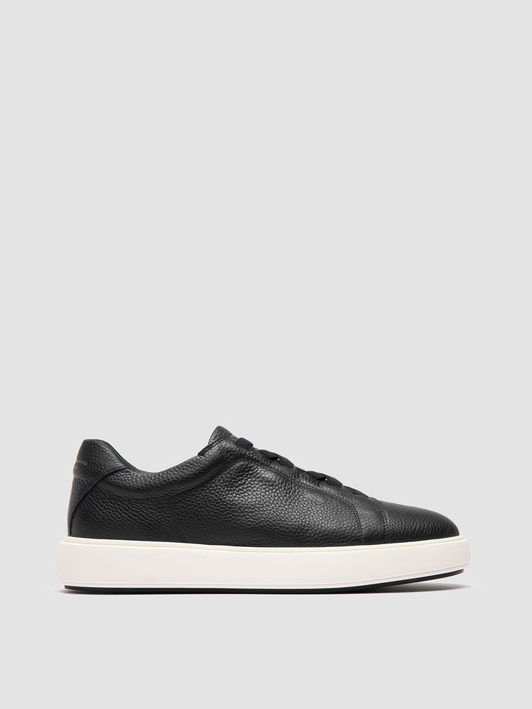 SLOUCH 001 - blaue Low-Top-Ledersneaker