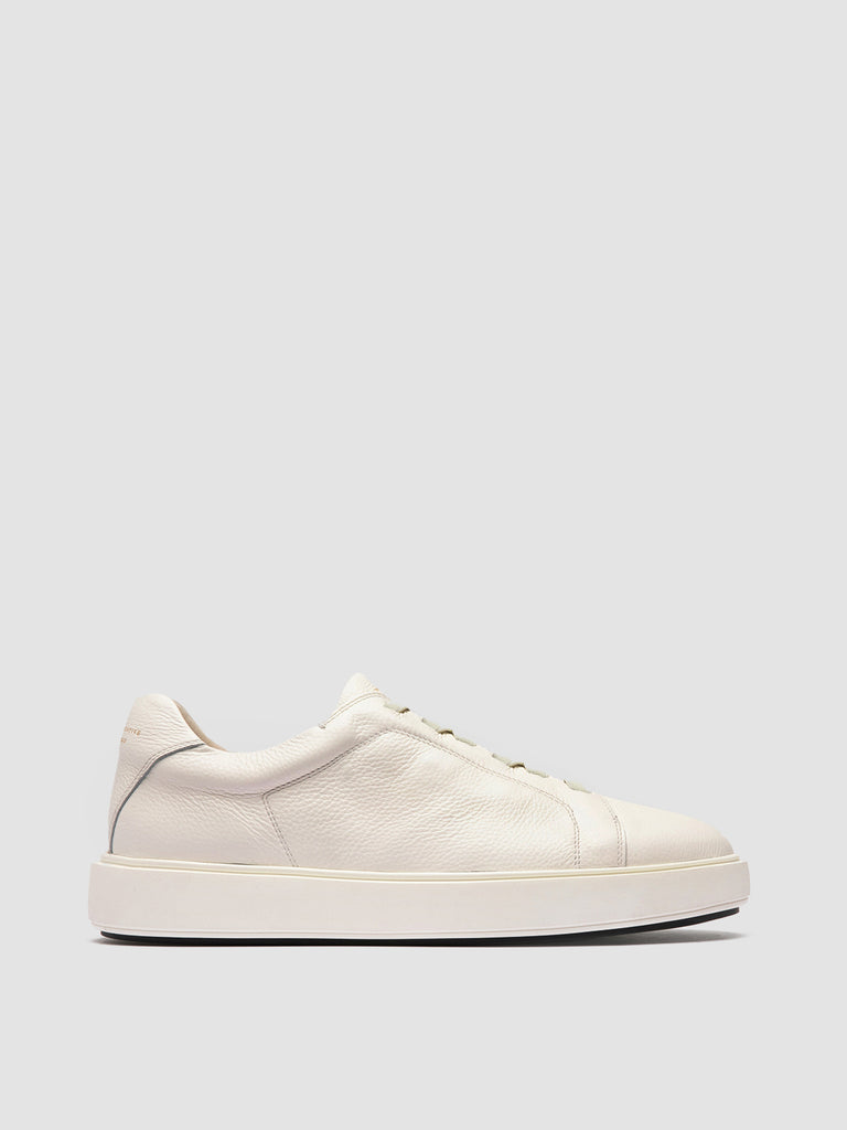 SLOUCH 001 - weiße Low-Top-Ledersneaker
