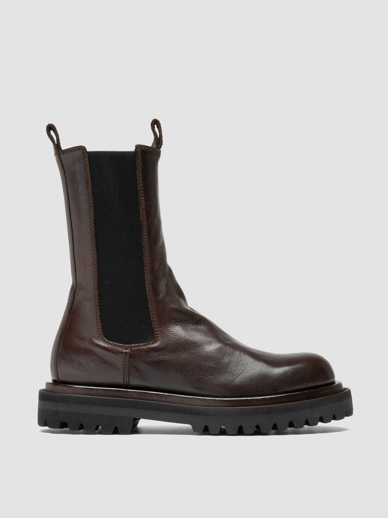 WISAL DD 107 - Brown Leather Chelsea Boots