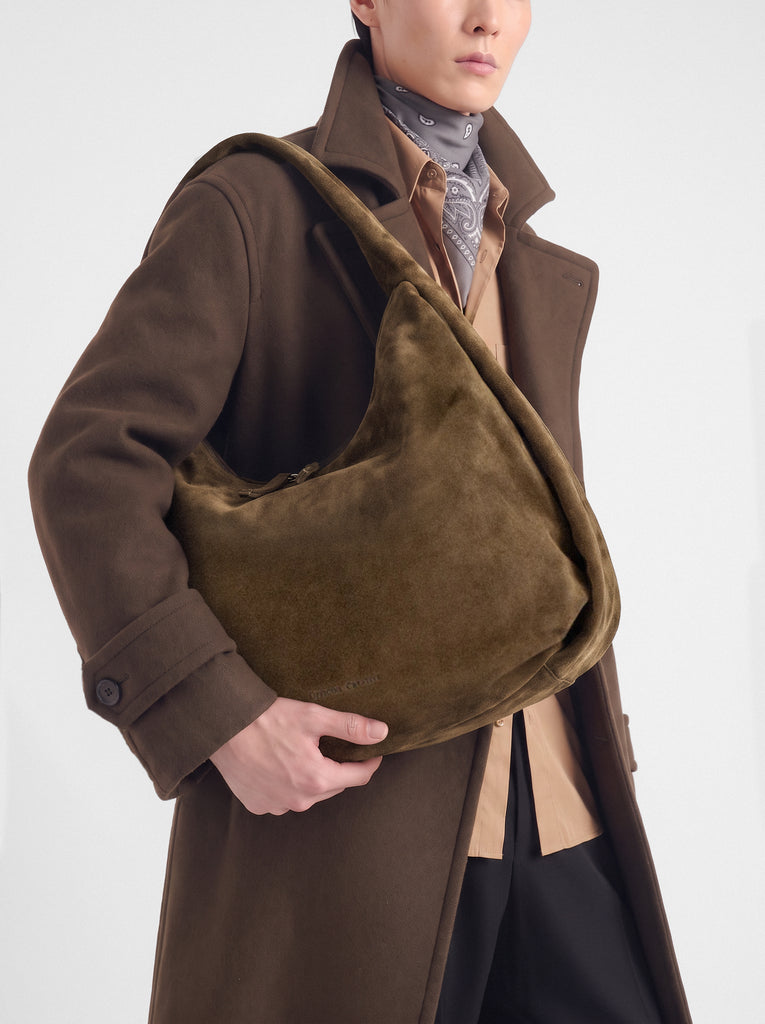 BOLINA 048 - Brown Suede Shoulder Bag