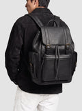 BOSTONIAN 003 - Black Leather Backpack